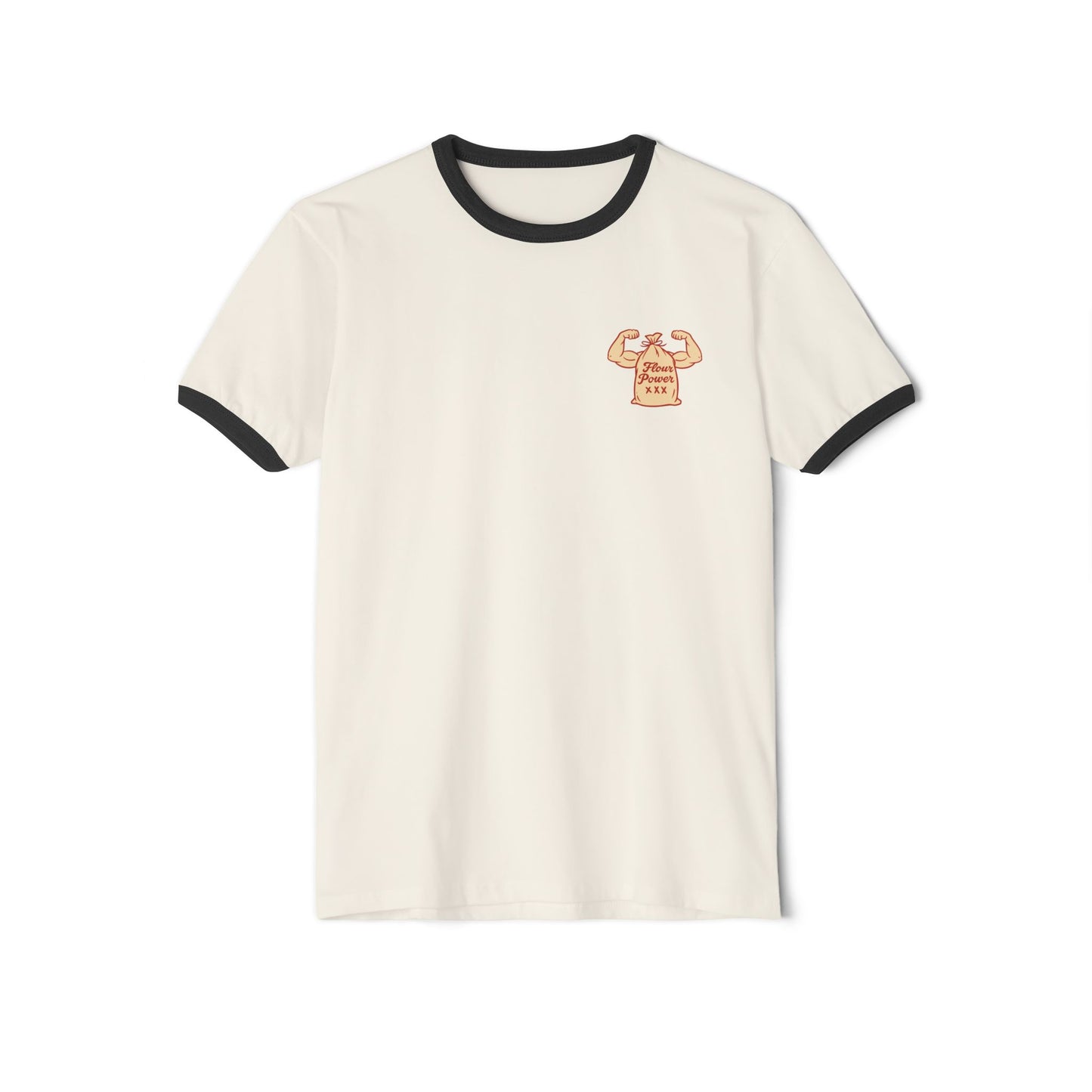 Flour power Unisex Cotton Ringer T-Shirt