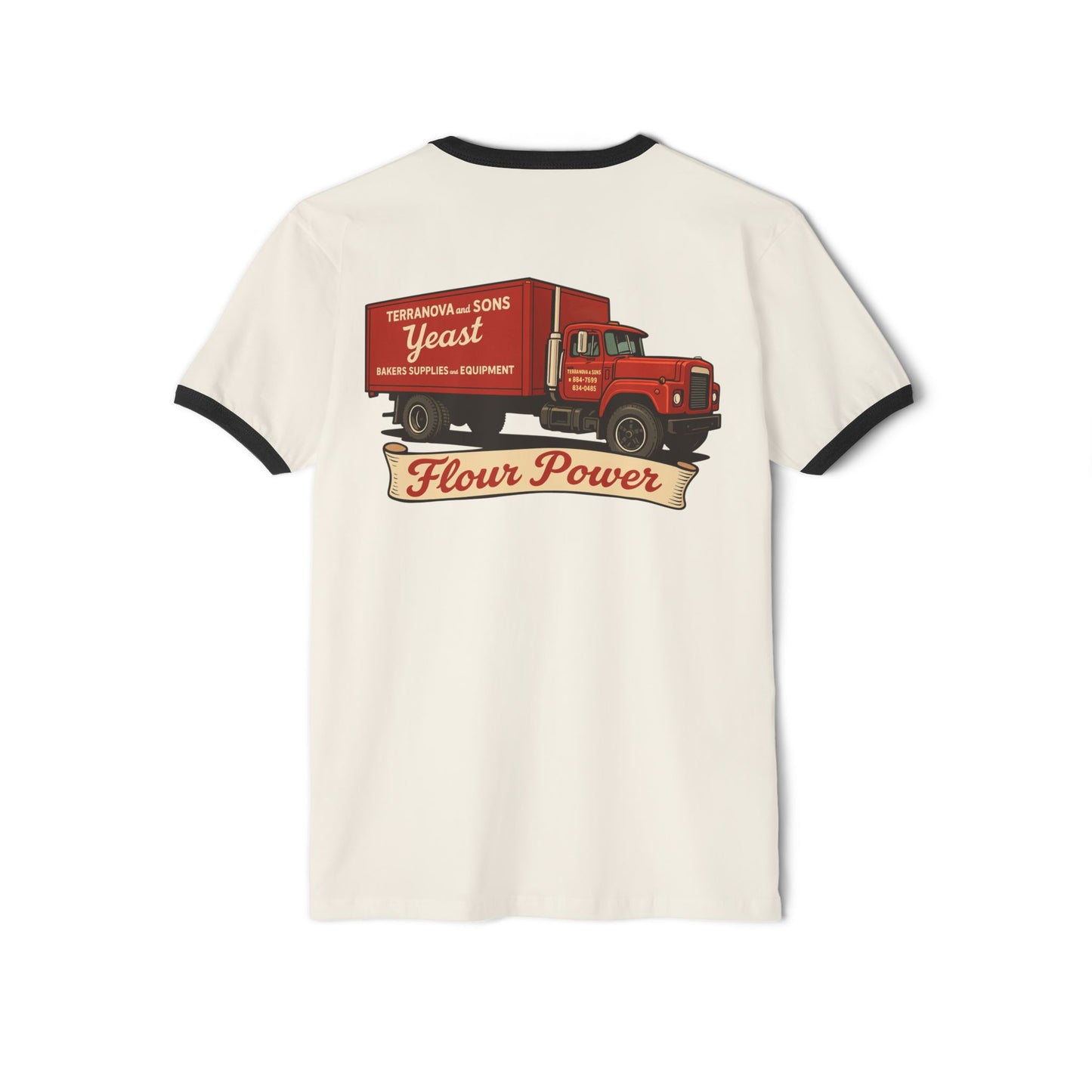 Flour power Unisex Cotton Ringer T-Shirt