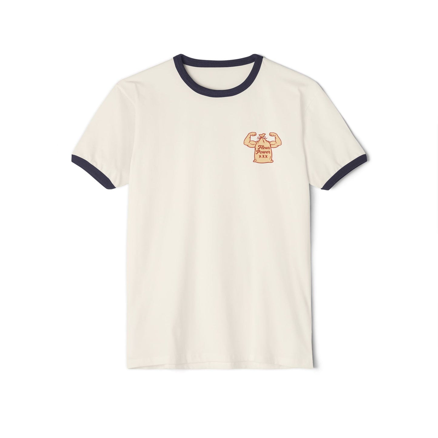 Flour power Unisex Cotton Ringer T-Shirt