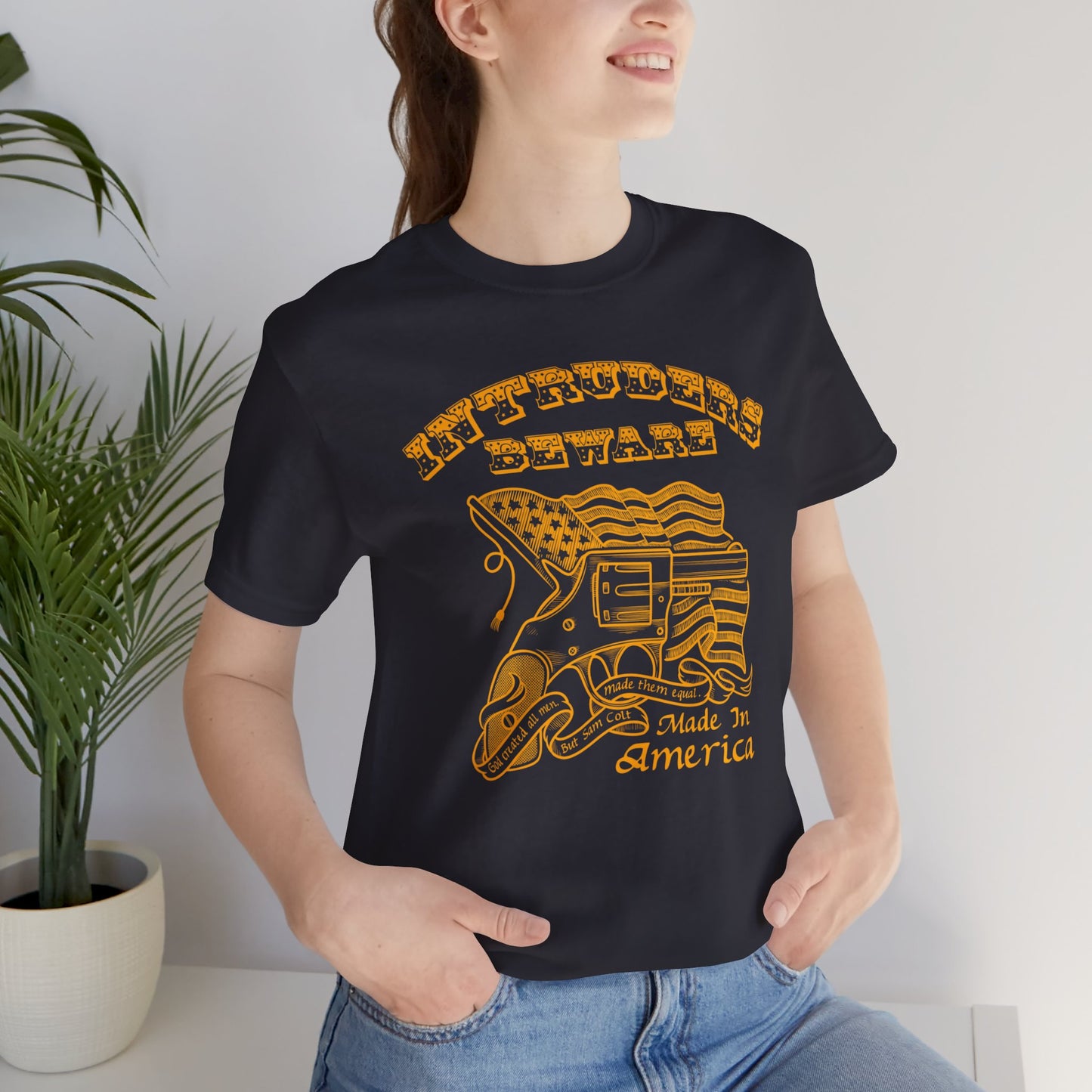 Intruders beware Unisex Jersey Short Sleeve Tee