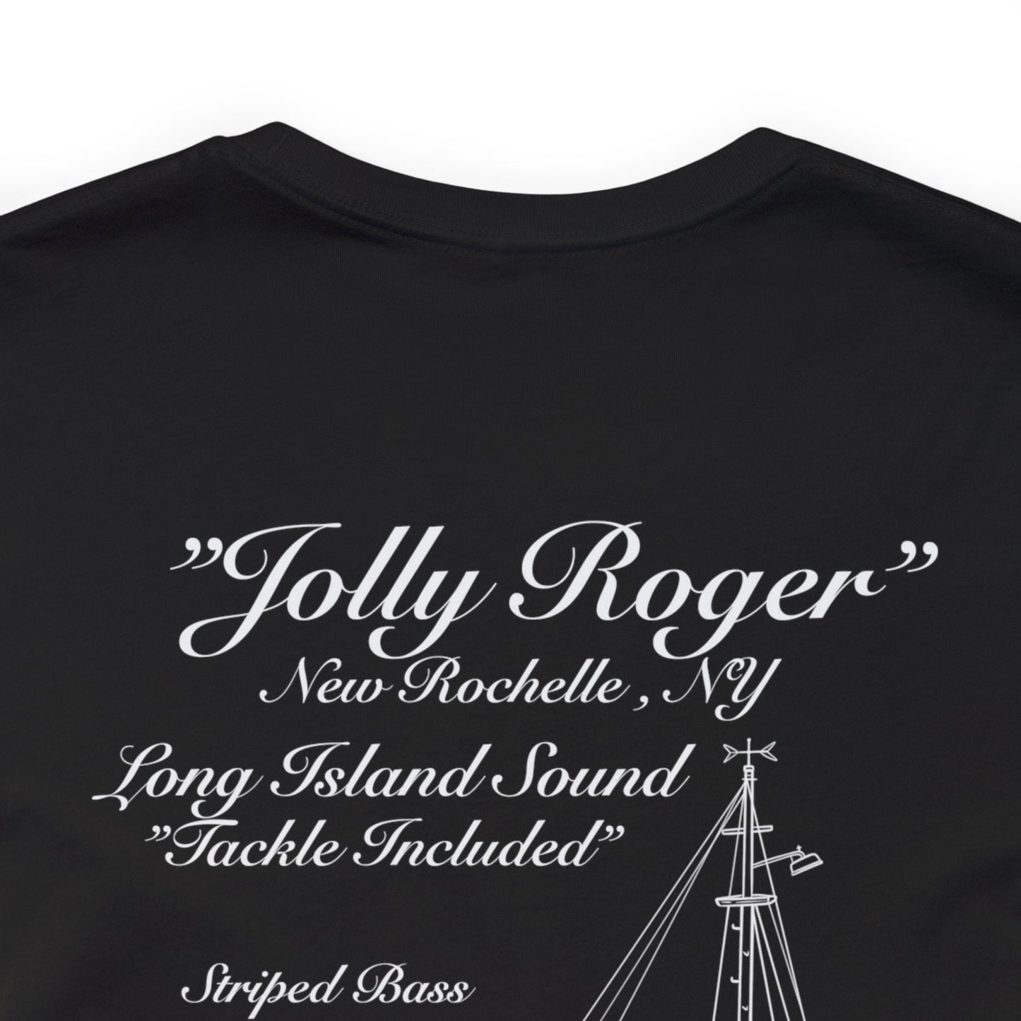 Jolly Roger fishing charters Unisex Jersey Short Sleeve Tee